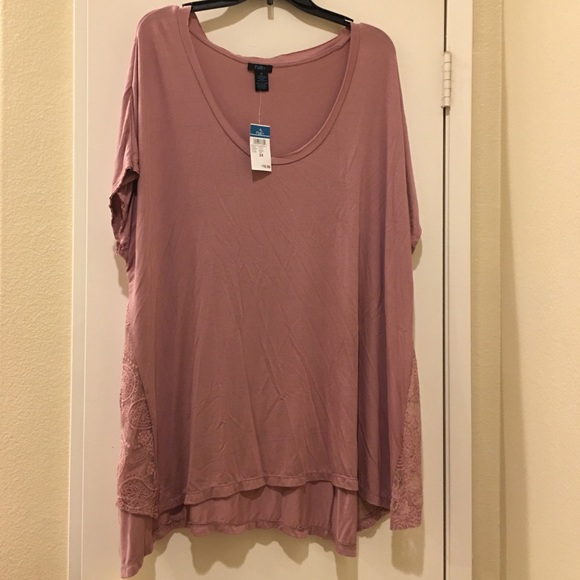 ♦️NWT♦️Dusty Mauve Short Sleeve Top - Picture 1 of 6